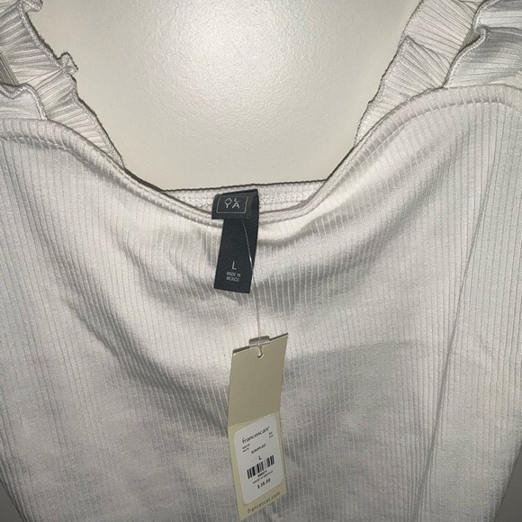 Francesca’s White Ruffle Bodysuit - Picture 3 of 3